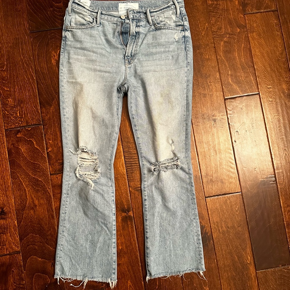 Mother denim the hustler ankle fray size 28
